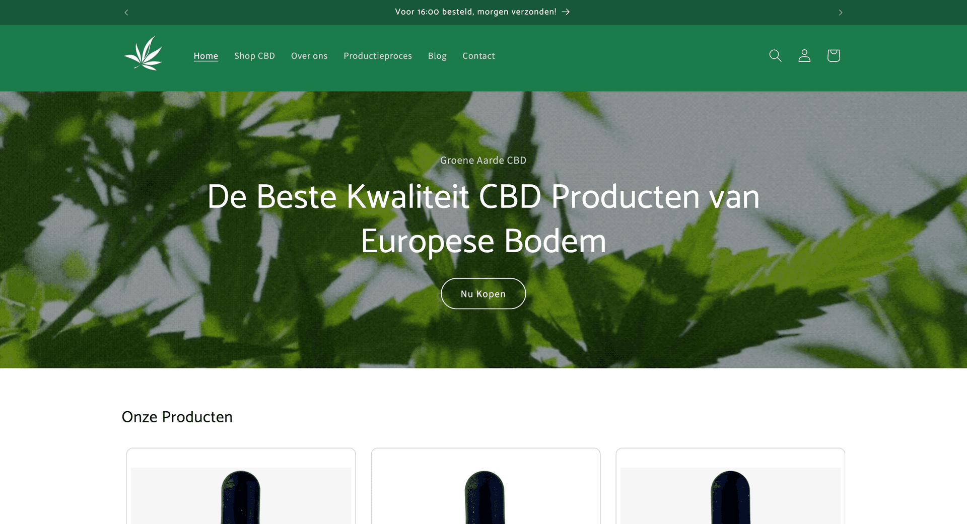 Shopify CBD Webshop — Shopify store setup + customization