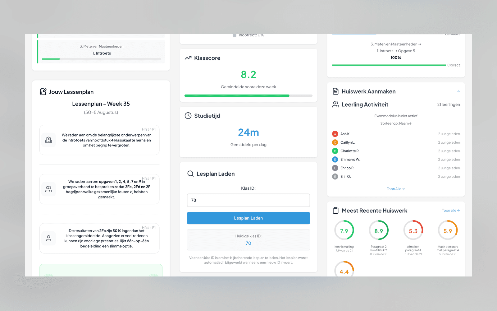 Algorithmic Lesson Planner — Frontend development + algorithm design